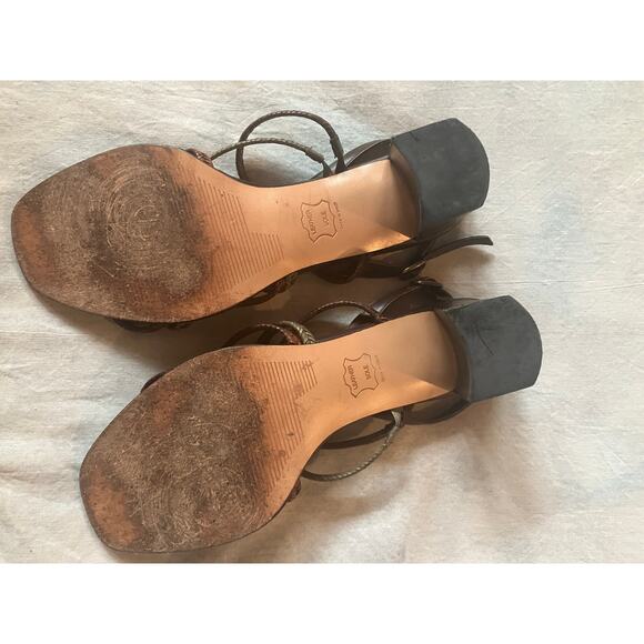 STUART WEITZMAN Strappy Block Heel Slingback Sandals Size 8 VACATION CASUAL - Picture 10 of 11